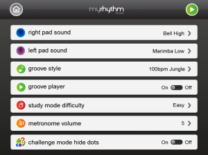 option settings for MyRhythm